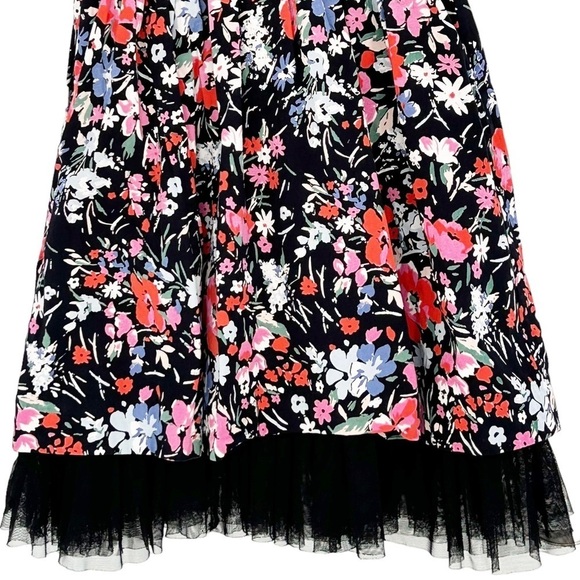 FREE PEOPLE Sunkissed Summer Mini Dress Lined Tulle Sleeveless Flowers Size 0 - Picture 7 of 9